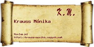 Krauss Mónika névjegykártya